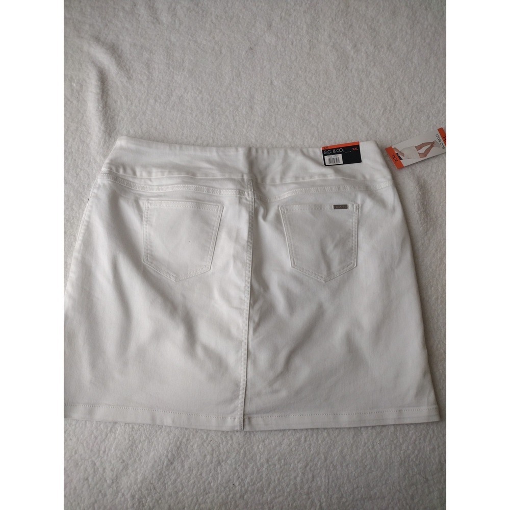 S.C. & Co Stork Women XXL White Denim Mini Pockets Casual Vacation Beach Resort - Picture 9 of 12